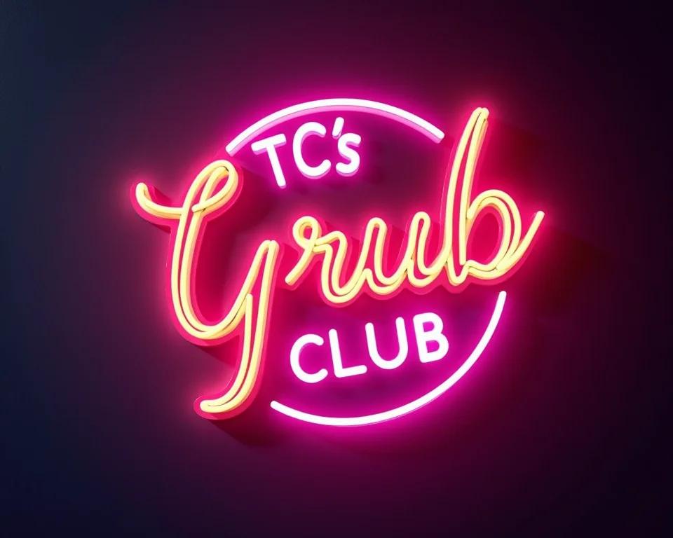 TC's Grub Club Neon Sign